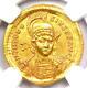 Empire Romain Theodosius Ii Av Solidus Gold Coin 402-450 Ad Ngc Choice Au
