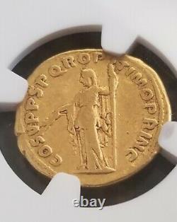 Empire Romain Trajan Or Aureus Ngc Amende 5/5 Pièce Ancienne