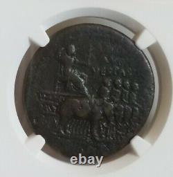 Empire Romain Vespasien Sestertius Elephant Quadriga Ngc Vf Ancien Coin