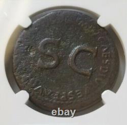 Empire Romain Vespasien Sestertius Elephant Quadriga Ngc Vf Ancien Coin
