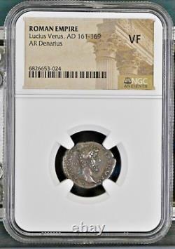 Empire romain Lucius Verus AD 161-169 Denier AR NGC VF 024
