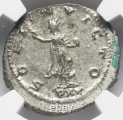Empire romain NGC AU César Gallien 253-268 apr. J.-C., Double Denier en argent