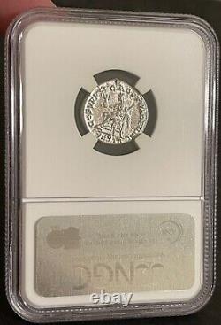 Empire romain Trajan AD 98-117 Denier en argent NGC XF Monnaie ancienne avec marque de la Monnaie de Collier