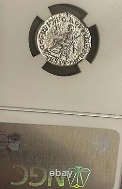 Empire romain Trajan AD 98-117 Denier en argent NGC XF Monnaie ancienne avec marque de la Monnaie de Collier