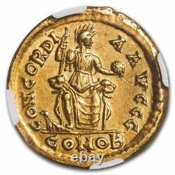 Est Roman Av Solidus Arcadius 383-408 Ad Au Ngc (ric X 67) Sku#257858