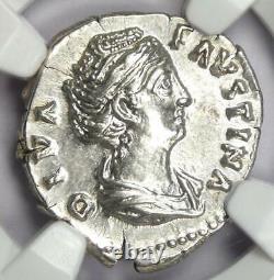 Faustina Senior Ar Denarius Silver Roman Coin 138 Ad. Ngc Choice Au 5/5 Strike