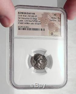 Galba Supporter Vindex Espagne Guerre Civile Romaine Vs Nero 68ad Silver Coin Ngc I61204