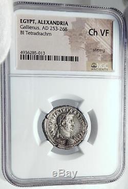 Gallienus Ancien 265ad Alexandrie Egypte Romaine Tetradrachm Coin Nike Ngc I81804