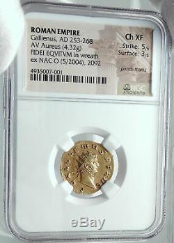 Gallienus Authentique Ancien 262ad Rome Aureus Monnaie Romaine Or Rare Ngc