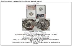 Gallienus Avec Spear & Standard 258ad Cologne Ancienne Pièce Romaine D'argent I61983