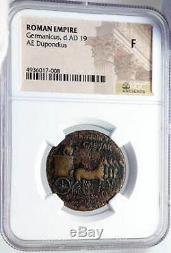 Germanicus Père De Caligula Authentique Ancien 40ad Rome Roman Coin Ngc I82890