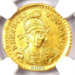 Gold Honorius Av Solidus Gold Roman Coin 393-423 Ad Certifié Ngc Au
