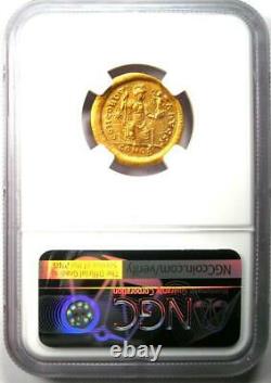 Gold Roman Theodosius II Av Solidus Gold Coin 402 Ad Certifié Ngc Xf (ef)
