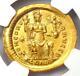 Gold Roman Theodosius Ii Av Solidus Gold Coin 402 Ad Ngc Choice Xf (ef)