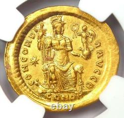 Gold Roman Theodosius II Av Solidus Gold Coin 402 Ad Ngc Choice Xf (ef)