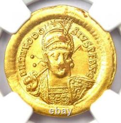 Gold Theodosius II Av Solidus Gold Roman Empire Coin 402-450 Ad Ngc Choice Vf