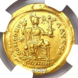 Gold Theodosius II Av Solidus Gold Roman Empire Coin 402-450 Ad Ngc Choice Vf