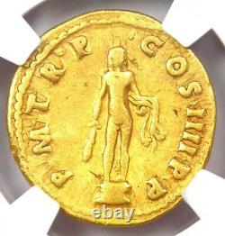 Gold Trajan Av Aureus Gold Roman Coin 98-117 Ad Certifié Ngc Fine Rare