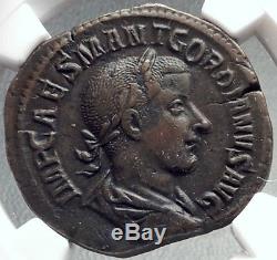 Gordien III 238ad Rome Sestertius Authentique Monnaie Romaine Antique Virtvs Ngc I68717