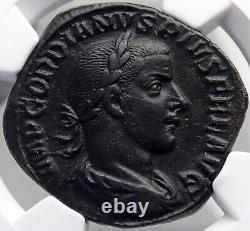 Gredien III Ancien Authentique 243ad Sestertius Roman Coin Fortuna Ngc I82694
