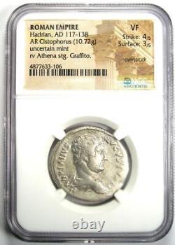 Hadrian Ar Cistophorus Silver Roman Coin 117-138 Ad Certifié Ngc Vf