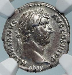 Hadrian Se Rend En Egypte Authentique Rome Antique Argent Pièce Romaine Ngc I84996