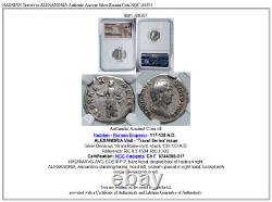 Hadrian Voyage À Alexandria Authentic Ancien Argent Roman Coin Ngc I86391