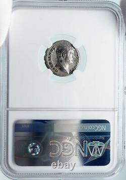 Hadrian Voyage À L'espagne Authentique Ancien 134ad Argent Roman Coin Ngc I85496