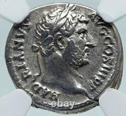 Hadrian Voyage Vers L'asie Antique Authentique 134ad Argent Roman Coin Ngc I86628