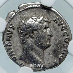 Hadrian Voyages En Afrique Ancientique 134ad Argent Roman Coin Ngc I85225