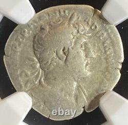 Hadrien 117-138 ap. J.-C., Empire romain AR Denier en argent, 12 Césars, NGC FINE F