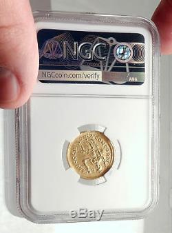 Honorius Authentique Ancien 408ad Véritable Originale Or Roman Coin Ngc I71692