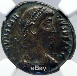 II Constantius Véritable Ancien Gladiator Styl Bataille Scene Roman Coin Ngc I82604