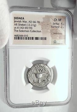 Juif Ancienne Guerre V Romans Argent Année 4 Shekel De Jerusalem Coin Ngc I80330