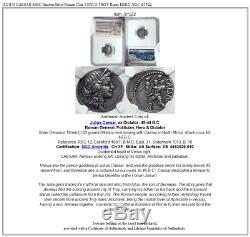 Jules Cesar 48bc Antique Argent Monnaie Romaine Venus Troy Rome Hero Ngc I81522