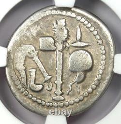 Jules César Ar Denarius Argent Éléphant Roman Coin 49 Bc Ngc Choix Amende
