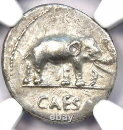 Jules César Ar Denarius Silver Elephant Roman Coin 49 Bc Ngc Choice Xf (ef)