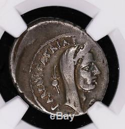 Jules César Denarius 44 Av. Jc Ancien Empire Romain Coin Maridianus Cuciforme Cr