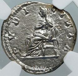 Julia Donn Authentique Ancien 196ad Old Argent Roman Coin Pudicia Ngc I88822