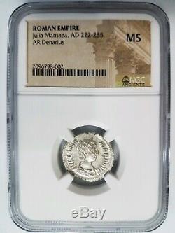 Julia Mamaea Empire Romain Ngc Ms Ad 222-235 Ar Denarius Argent Ancienne Pièce De Monnaie