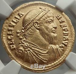 Julian II 361ad Authentique Monnaie Antique Gold Solidus Or Ngc Certifiée Au