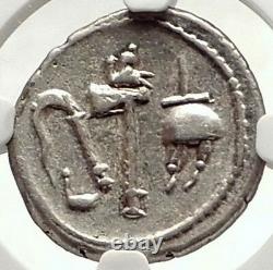 Julius Caesar Authentic Ancient 49bc Silver Coin W Elephant Ngc Certifié I69583