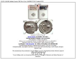 Julius Caesar Authentic Ancient 49bc Silver Coin W Elephant Ngc Certifié I69583