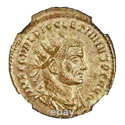 L'empereur Romain Dioclétien Pièce Ngc Certifiée Au, Avec Belle Boîte En Bois Et Histoire
