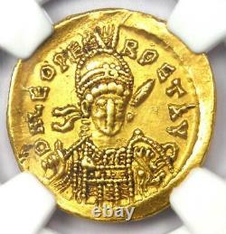 Leo I Av Solidus Gold Roman Coin 457-474 Ad. Certifié Ngc Choice Xf (ef)