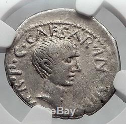 Lépide Jules Cesar Ally Triumvir Auguste Roman Coin Argent 43 Avant Jc Ngc I61060