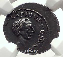 Lepidus Julius Caesar Allié Triumvir Auguste 43bc Argent Monnaie Romaine Ngc I71703