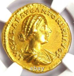 Lucilla Gold Av Aureus Roman Coin 164-182 Ad Certifié Ngc Choice Xf (ef)