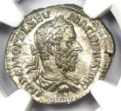 Macrinus Ar Denarius Argent Pièce Ancienne Romaine 217-218 Ad Ngc Choice Au