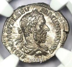 Macrinus Ar Denarius Argent Pièce Ancienne Romaine 217-218 Ad Ngc Choice Au